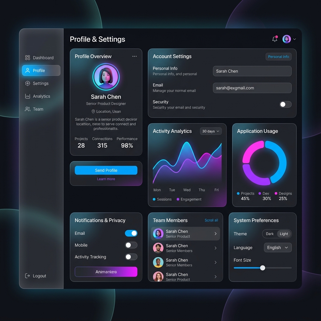 Beautiful Design mockup dark