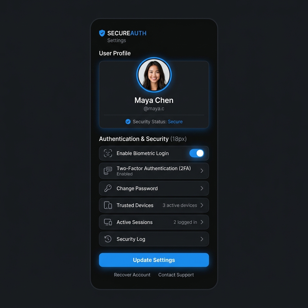 App mockup dark