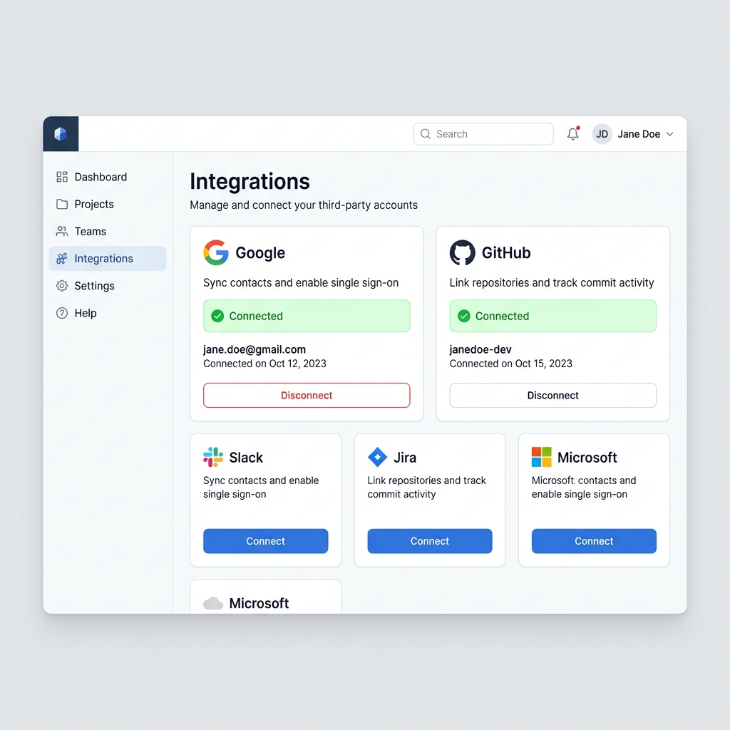 Social OAuth mockup light